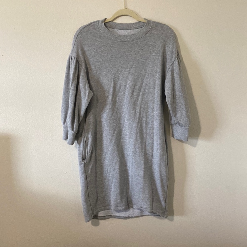 Time & Tru Balloon Sleeve Sweatshirt Dress